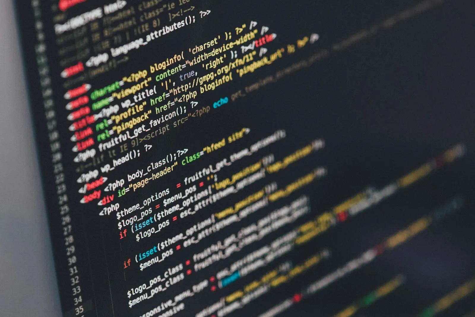 A code editor on a development screen
